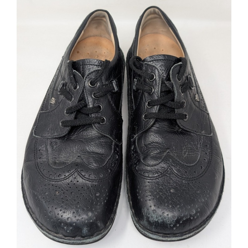 Finn Comfort York Oxford Shoes Men's Sz 43 US 10 Black Leather Wing Tip Lace Up